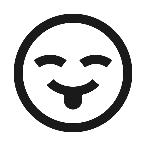 Grin tongue squint solid icon, filled style, from Line Awesome
