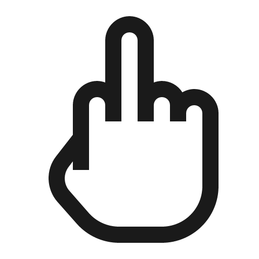Hand middle finger icon, solid style, from Line Awesome