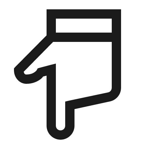 Hand point down solid icon, filled style, from Line Awesome