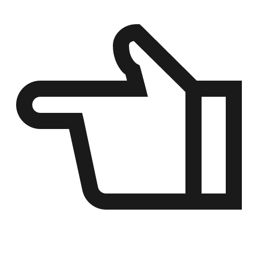 Hand point left icon, solid style, from Line Awesome