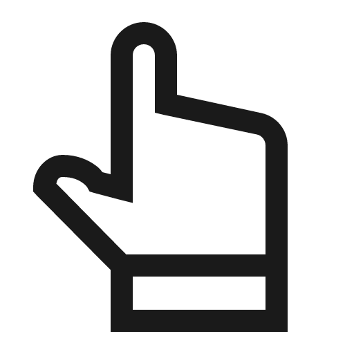 Hand point up solid icon, filled style, from Line Awesome