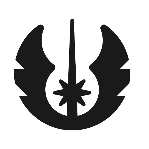 Jedi icon, solid style, from Line Awesome