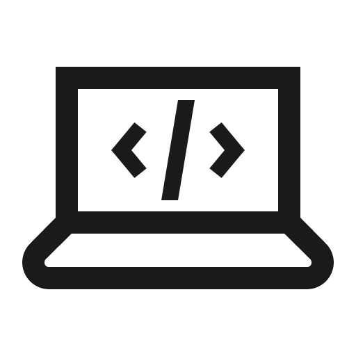 Laptop code icon, solid style, from Line Awesome