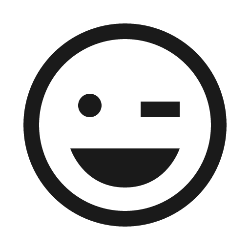 Laugh wink solid icon, filled style, from Line Awesome