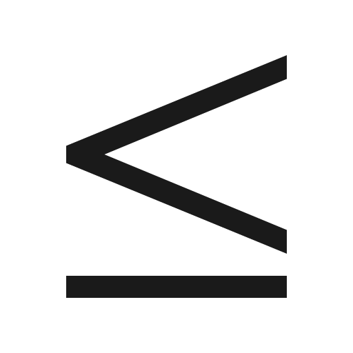 Less than equal icon, solid style, from Line Awesome