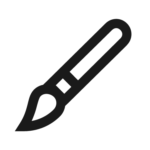 Paint brush icon, solid style, from Line Awesome