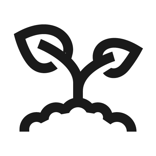 Seedling icon, solid style, from Line Awesome