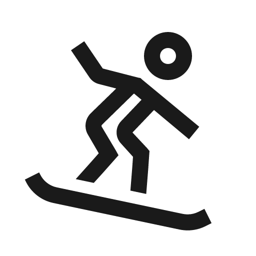 Snowboarding icon, solid style, from Line Awesome