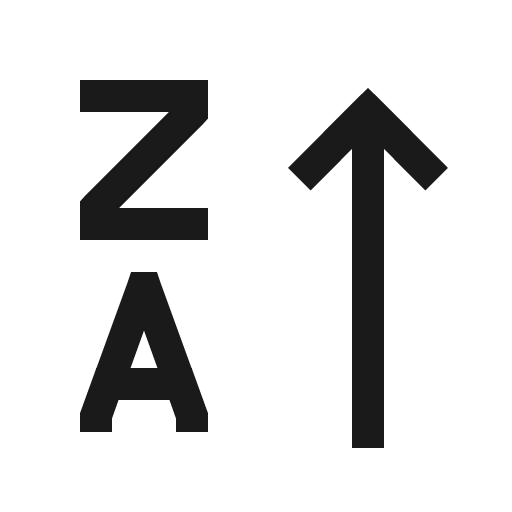 Sort alpha up alt icon, solid style, from Line Awesome
