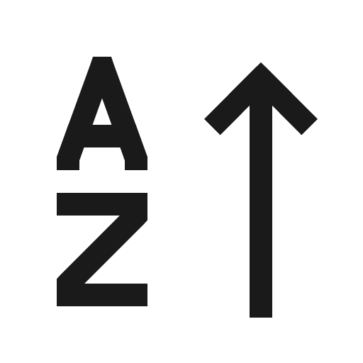 Sort alpha up icon, solid style, from Line Awesome
