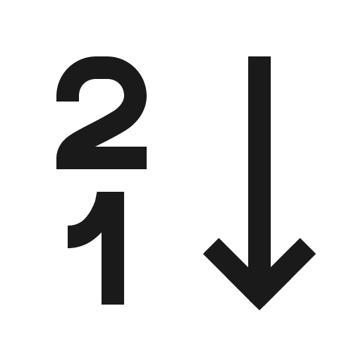 Sort numeric down alt icon, solid style, from Line Awesome