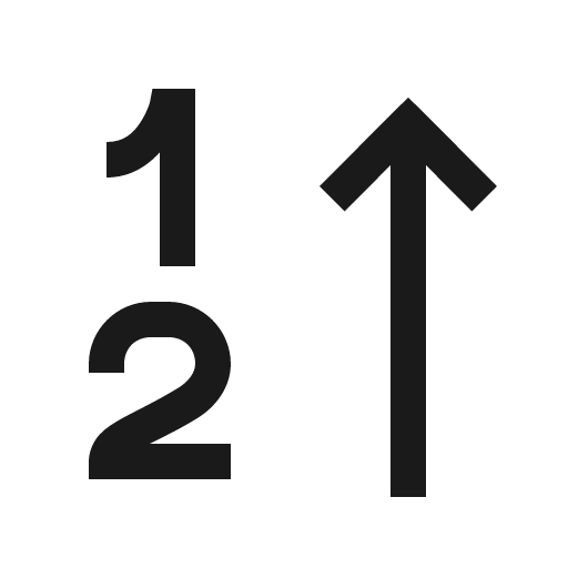 Sort numeric up icon, solid style, from Line Awesome