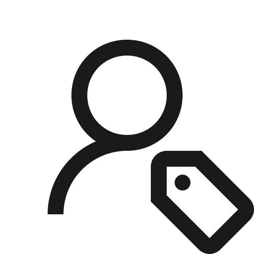 User tag icon, solid style, from Line Awesome