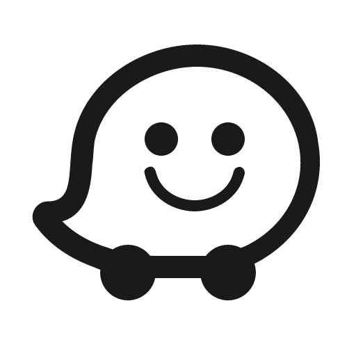Waze icon, solid style, from Line Awesome