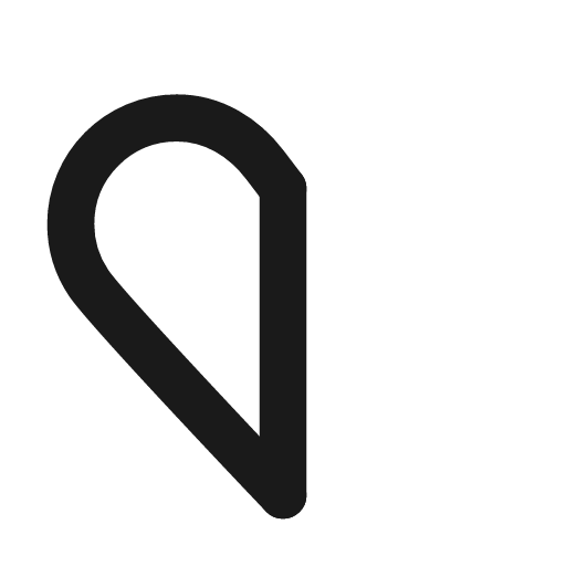 Heart half icon, line style, from Material Line Icons