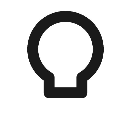 Lightbulb off filled loop icon, line style, from Material Line Icons