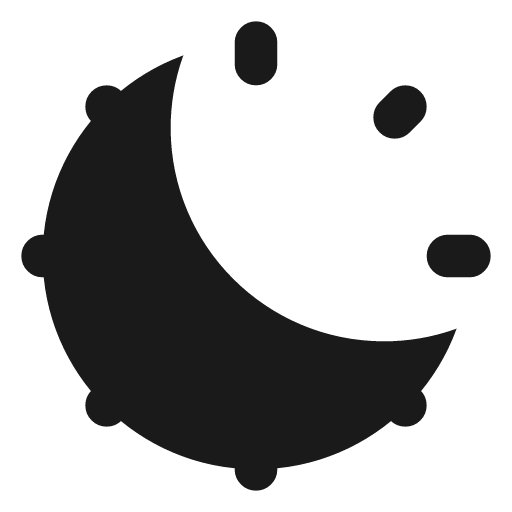 Sunny filled loop to moon filled loop transition icon, line style, from Material Line Icons