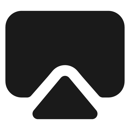 Airplay filled icon, filled style, from Lucide Extended