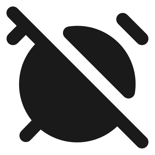 Alarm clock off filled icon, filled style, from Lucide Extended