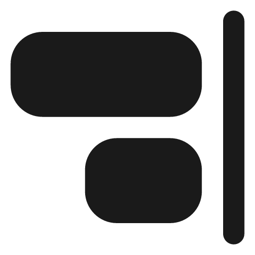 Align end vertical filled icon, filled style, from Lucide Extended