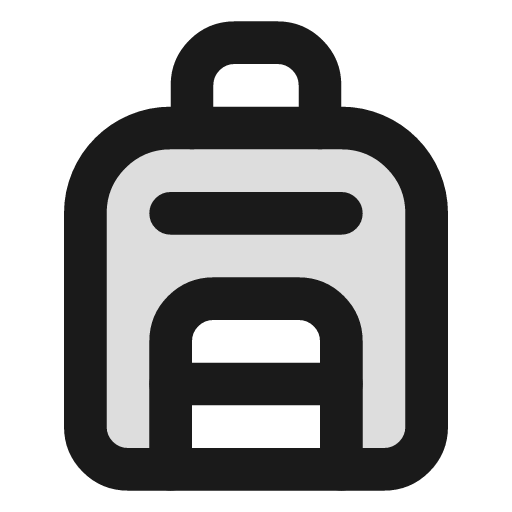 Backpack duotone icon, two-tone style, from Lucide Extended