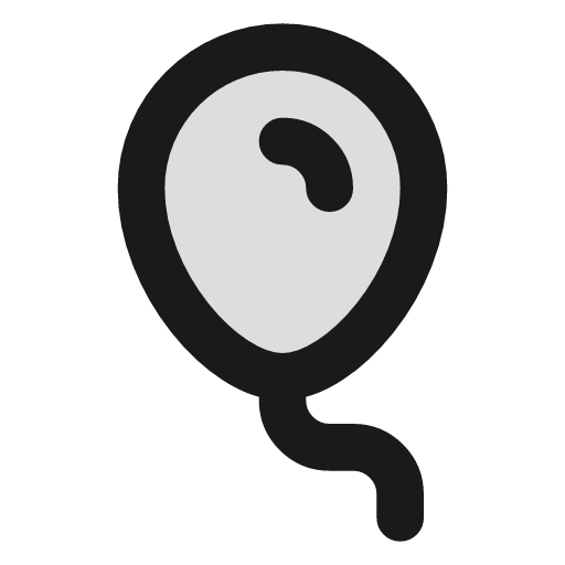 Balloon duotone icon, two-tone style, from Lucide Extended