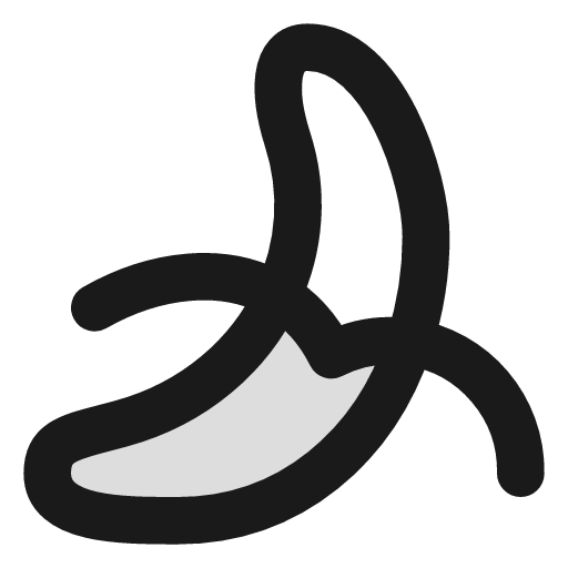Banana duotone icon, two-tone style, from Lucide Extended
