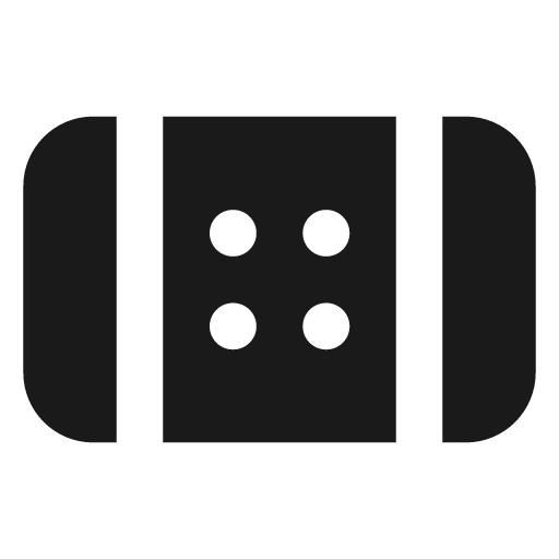Bandage filled icon, filled style, from Lucide Extended