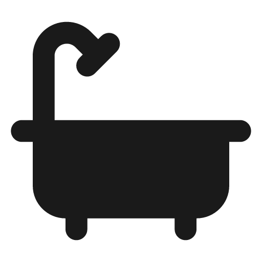 Bath filled icon, filled style, from Lucide Extended