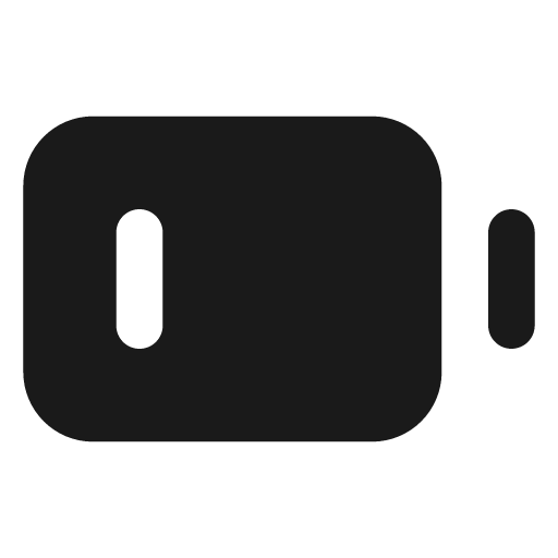 Battery low filled icon, filled style, from Lucide Extended