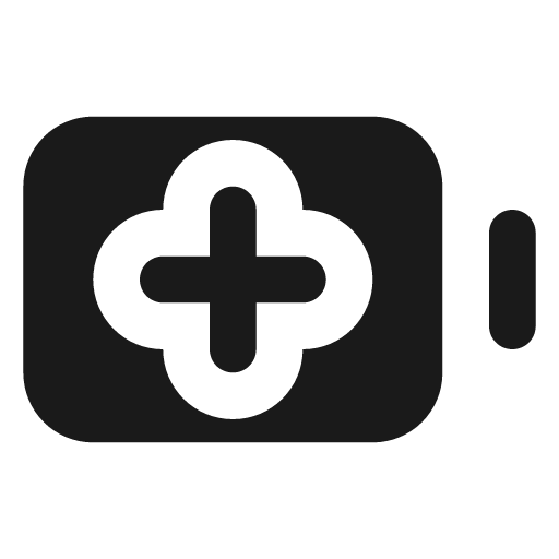 Battery plus filled icon, filled style, from Lucide Extended