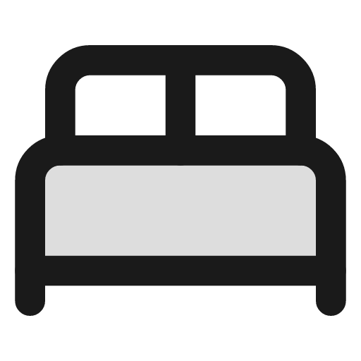 Bed double duotone icon, two-tone style, from Lucide Extended