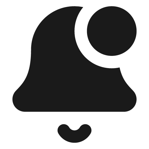 Bell dot filled icon, filled style, from Lucide Extended