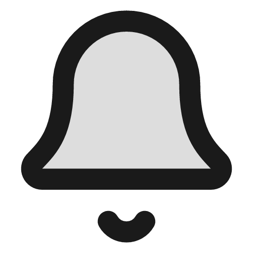 Bell duotone icon, two-tone style, from Lucide Extended