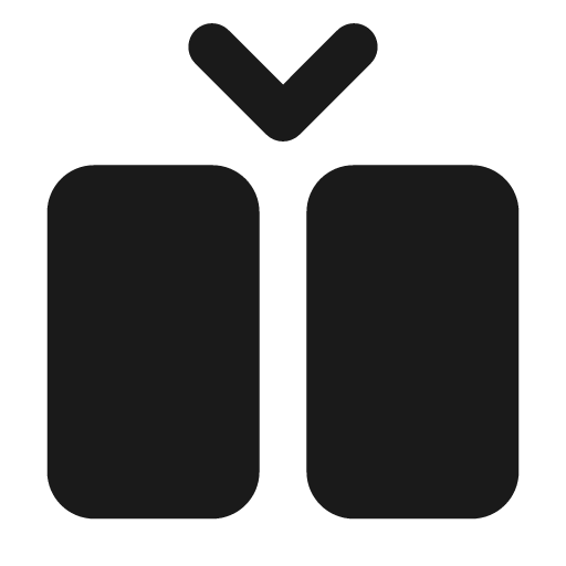 Between vertical start filled icon, filled style, from Lucide Extended