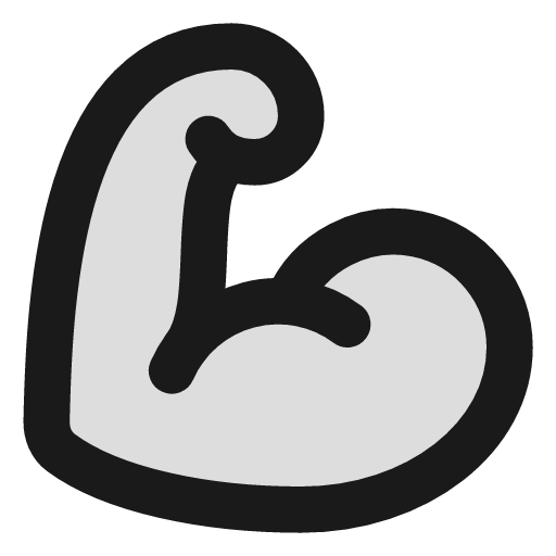 Biceps flexed duotone icon, two-tone style, from Lucide Extended