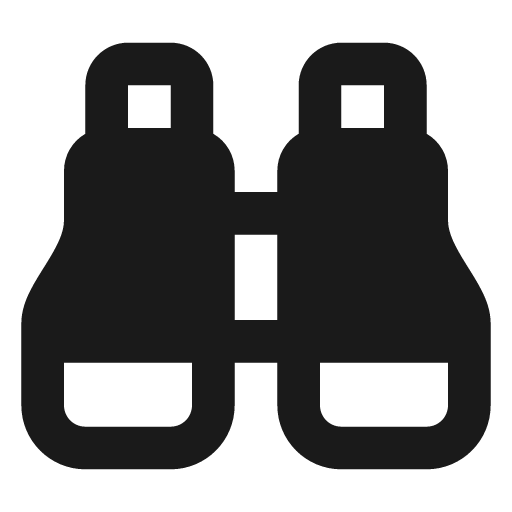 Binoculars filled icon, filled style, from Lucide Extended