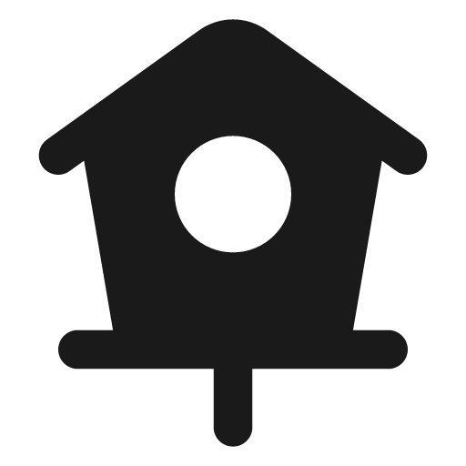 Birdhouse filled icon, filled style, from Lucide Extended