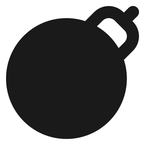 Bomb filled icon, filled style, from Lucide Extended