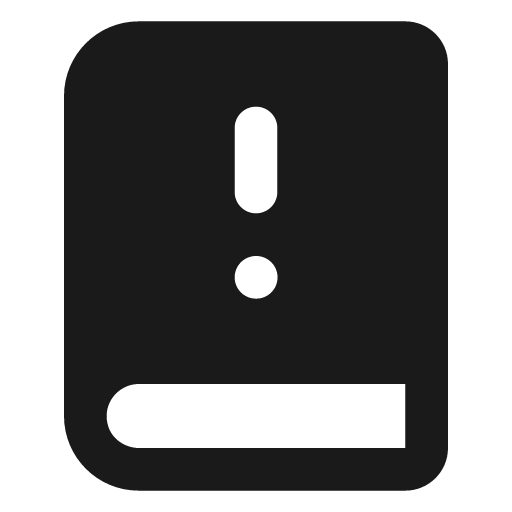 Book alert filled icon, filled style, from Lucide Extended