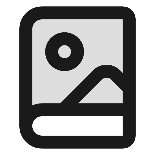 Book image duotone icon, two-tone style, from Lucide Extended