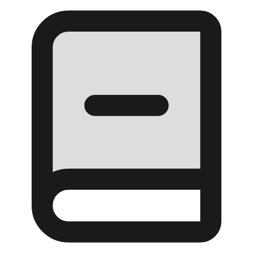 Book minus duotone icon, two-tone style, from Lucide Extended