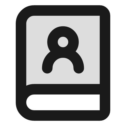 Book user duotone icon, two-tone style, from Lucide Extended