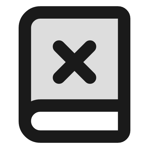 Book x duotone icon, two-tone style, from Lucide Extended
