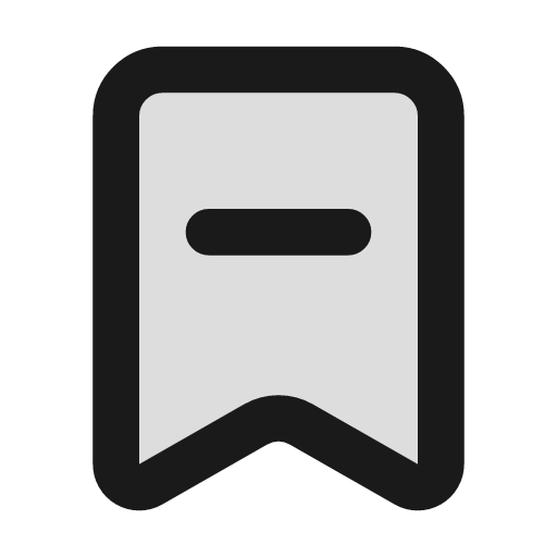 Bookmark minus duotone icon, two-tone style, from Lucide Extended