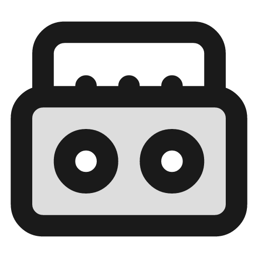 Boom box duotone icon, two-tone style, from Lucide Extended