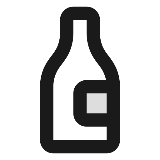 Bottle wine duotone icon, two-tone style, from Lucide Extended