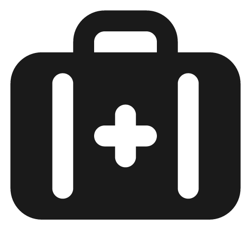 Briefcase medical filled icon, filled style, from Lucide Extended