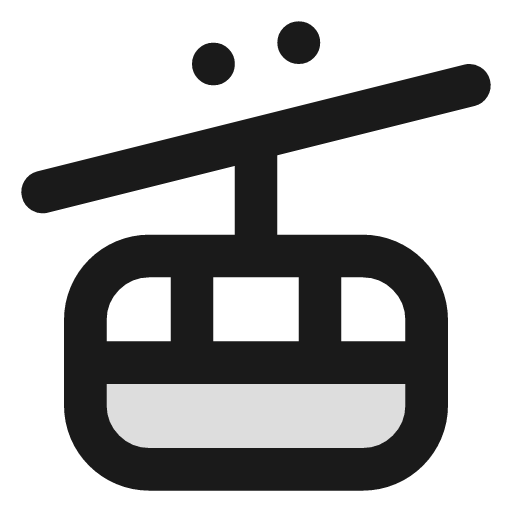 Cable car duotone icon, two-tone style, from Lucide Extended