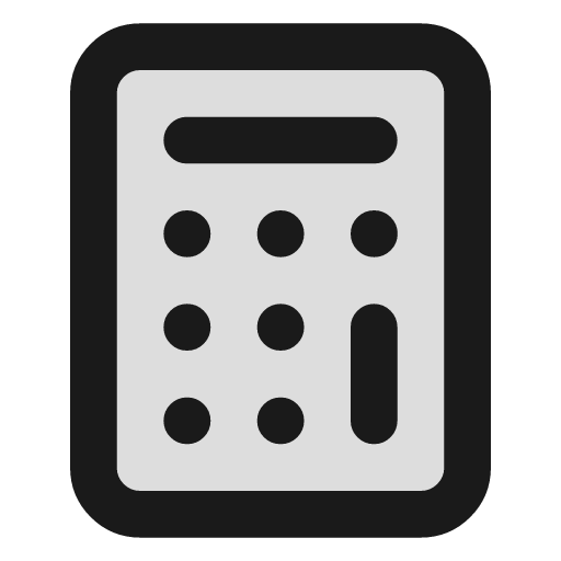 Calculator duotone icon, two-tone style, from Lucide Extended